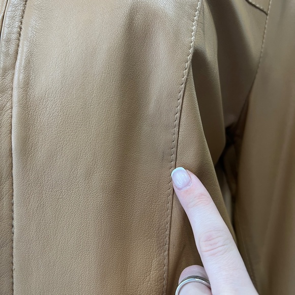 $1550 Remy Brown Camel Leather Short Moto Jacket size Medium - Picture 4 of 15